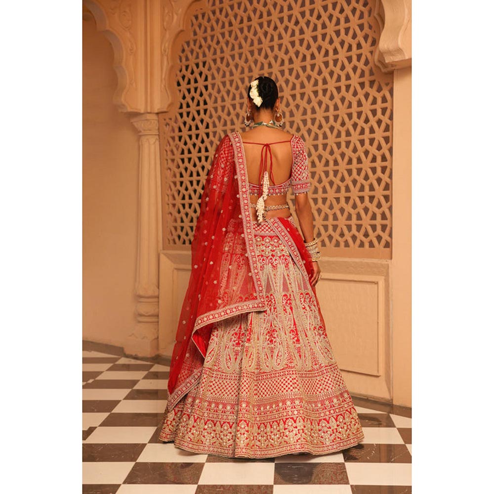 Sheetal Batra Naazreen - Red Lehenga With Blouse And Dupatta Set