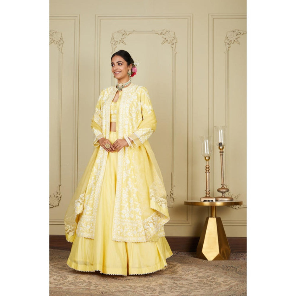 Sheetal Batra Zahria - Lemon Yellow Jacket, Lehenga With Blouse And Dupatta