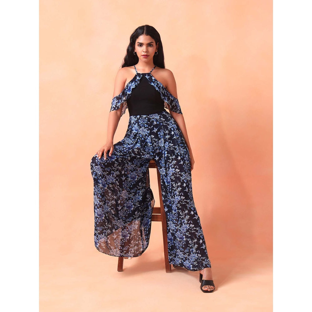 Shetab Kazmi Navy Blue Midnight Garden Jumpsuit