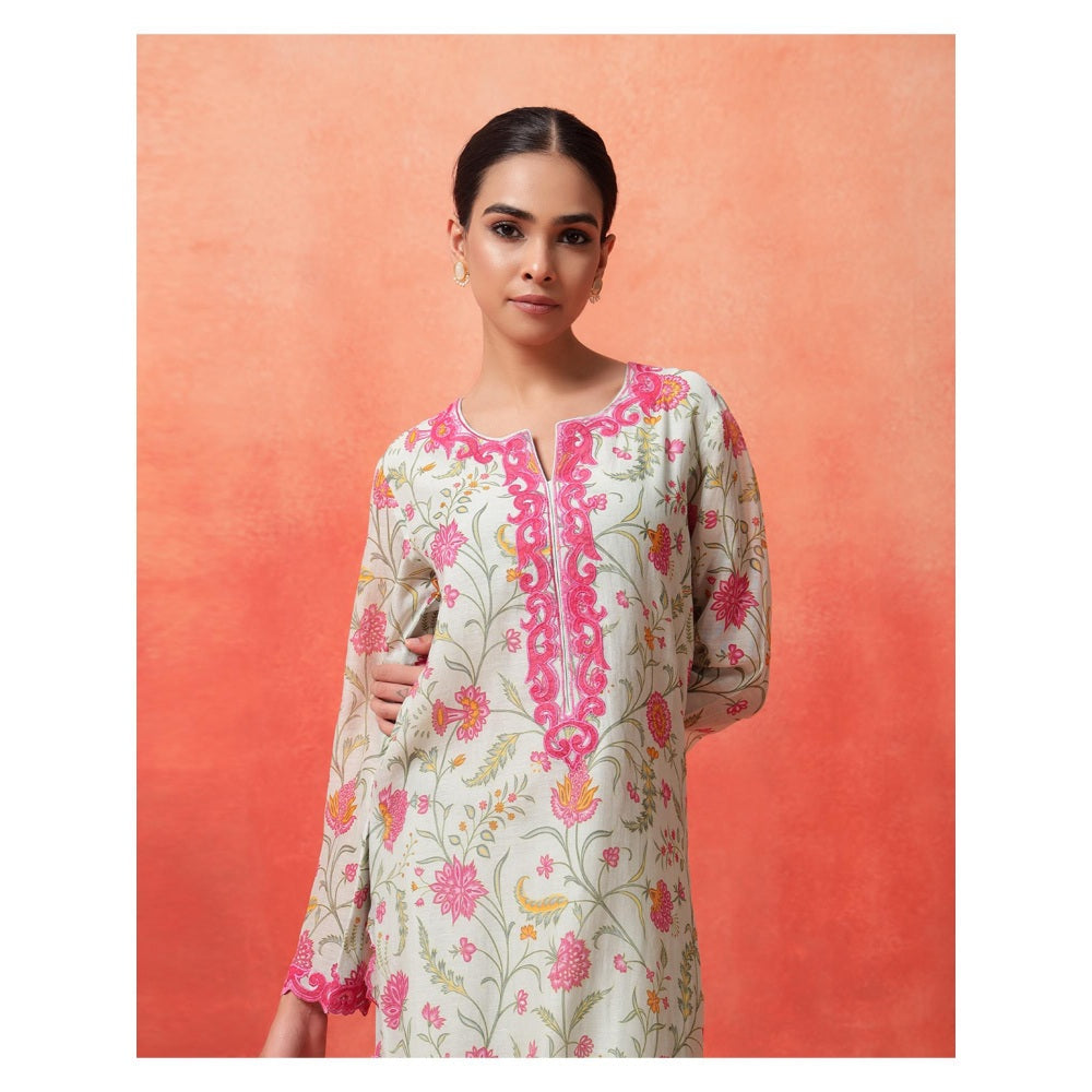 Shetab Kazmi Green Elara Straight Kurta with Palazzo and Dupatta