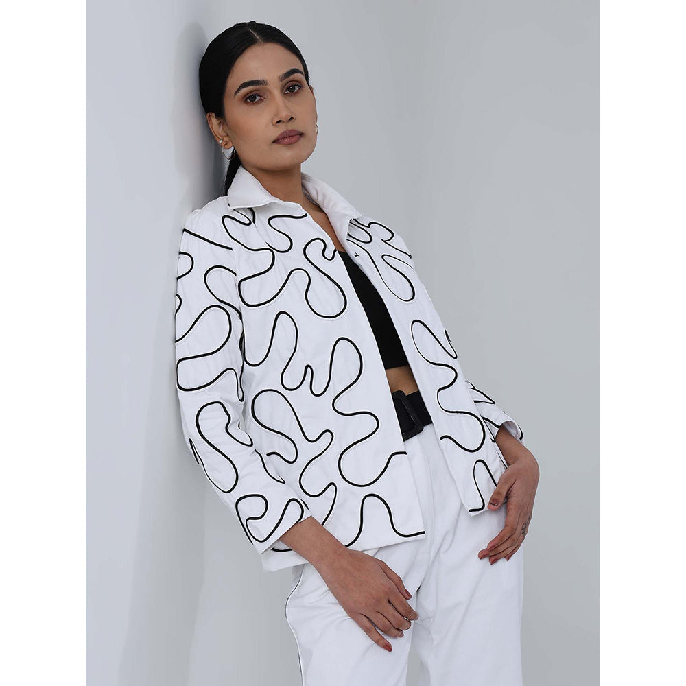 Shibui White Platinum Blazer with Pant (Set of 2)