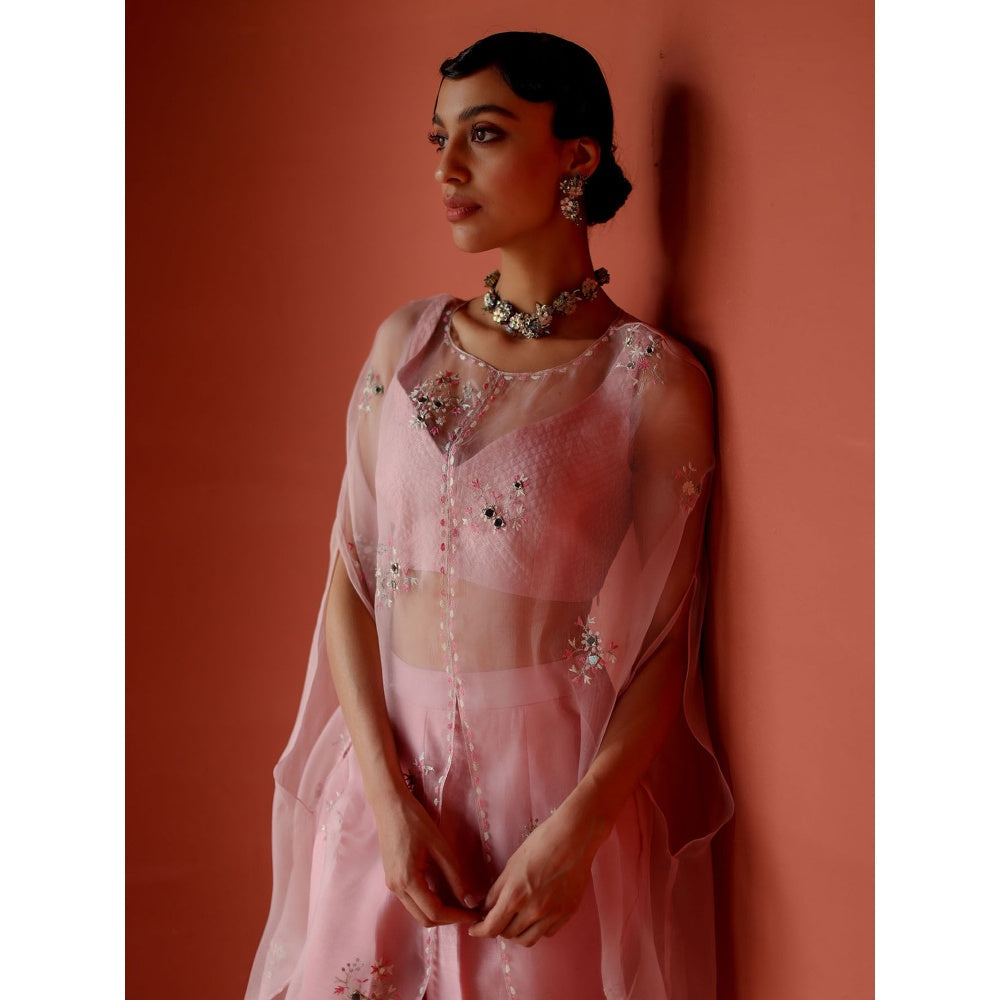 SHIKHA MEHTA Ruhani Blouse with Pant and Cape (Set of 3)