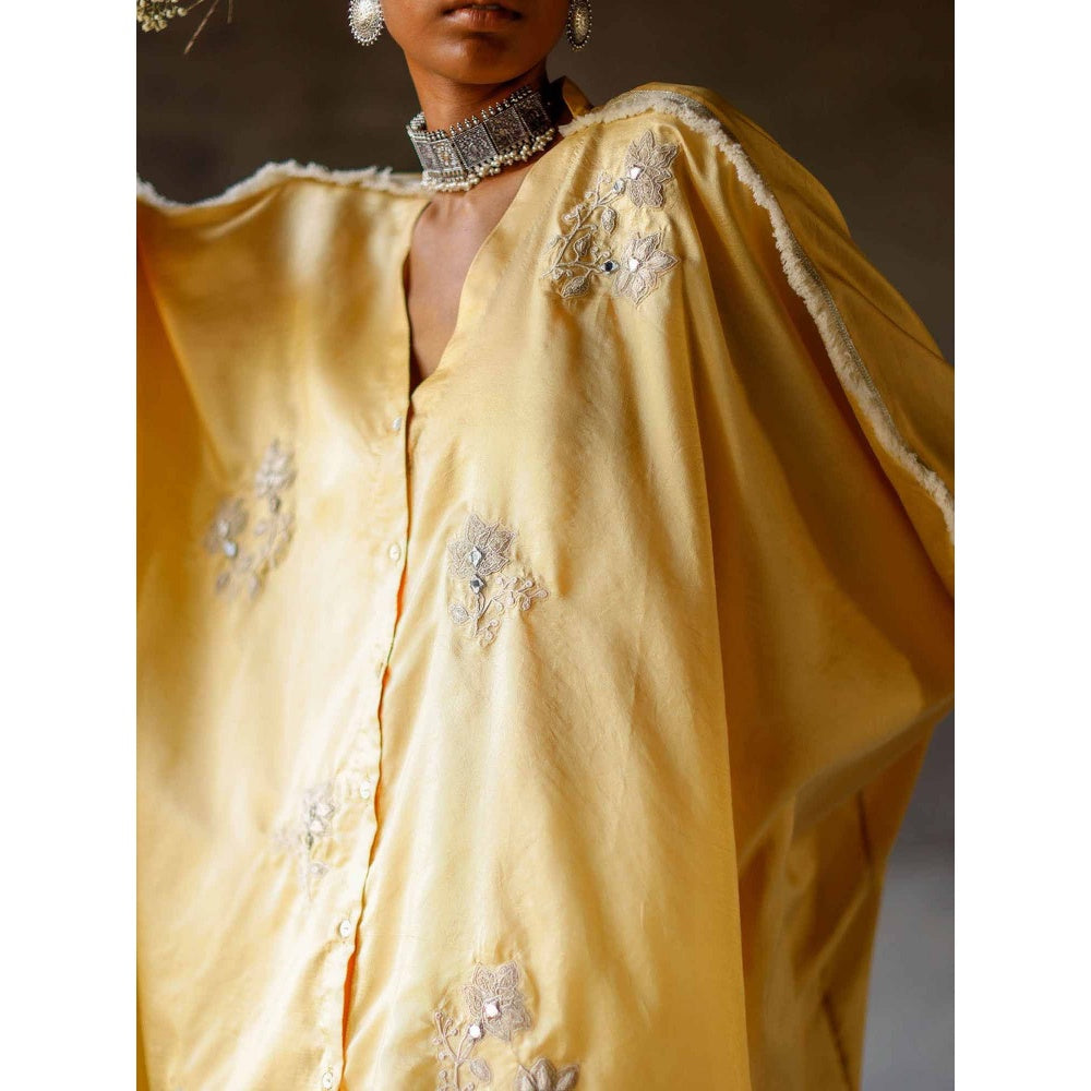 SHIKHA MEHTA Yellow Roli Silk Kurta with Pant (Set of 2)