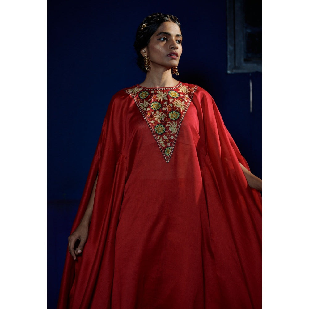 SHIKHA MEHTA Berry Olivia Kaftan and Pant (Set of 2)