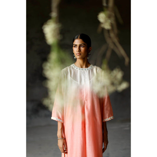 SHIKHA MEHTA Coral Angahi Kurta with Pant and Slip (Set of 3)