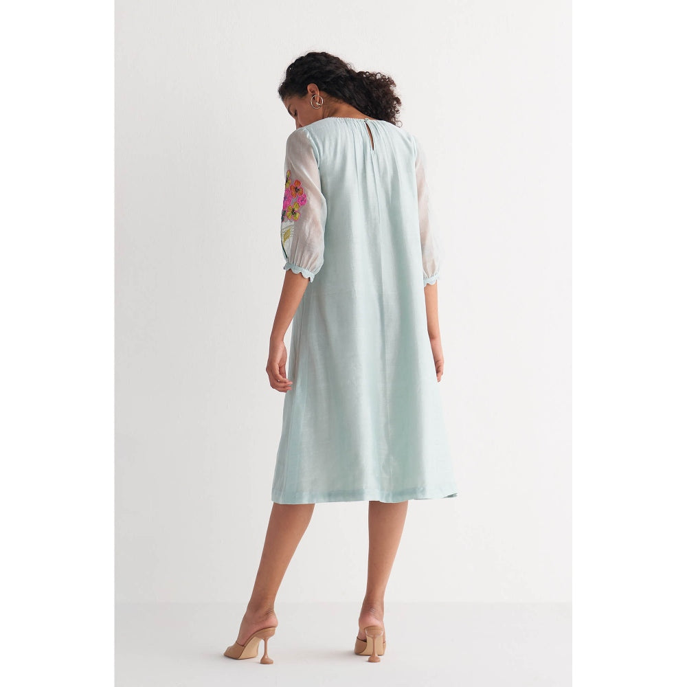 Shivani Bhargava Powder Blue Floral Bunch Dress