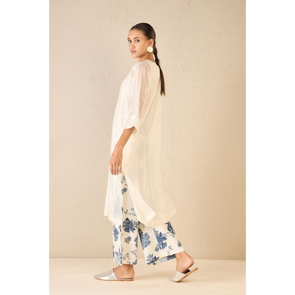 Shivani Bhargava Floral Odyssey Ivory Kurta with Pant and Dupatta (Set of 3)