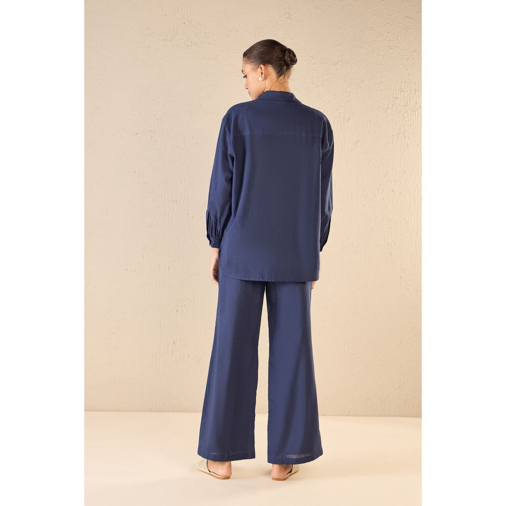 Shivani Bhargava Rose Navy Blue Oversize Co-Ord (Set of 2)