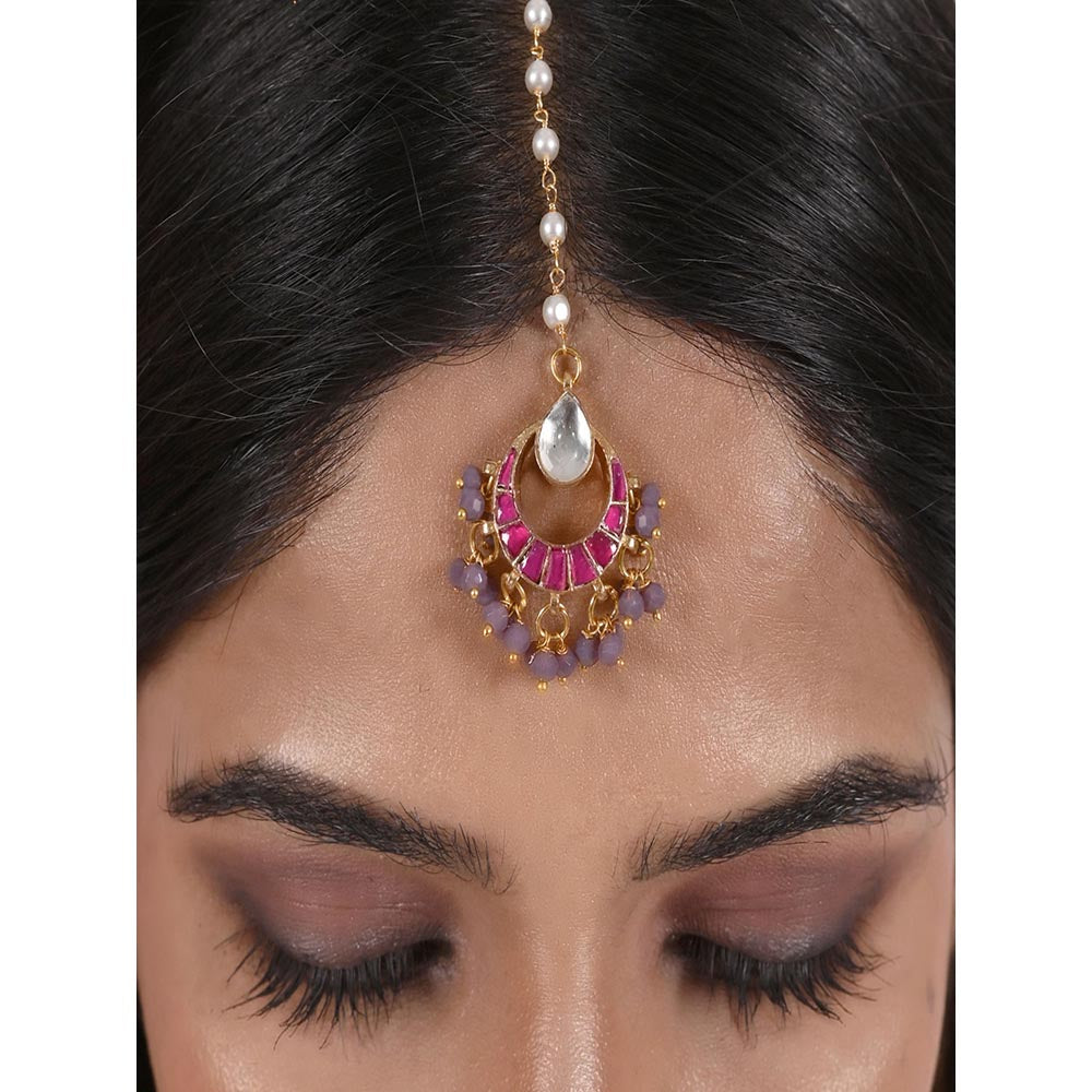 Shlok Jewels Sukirti Chand Kundan Maang Tika