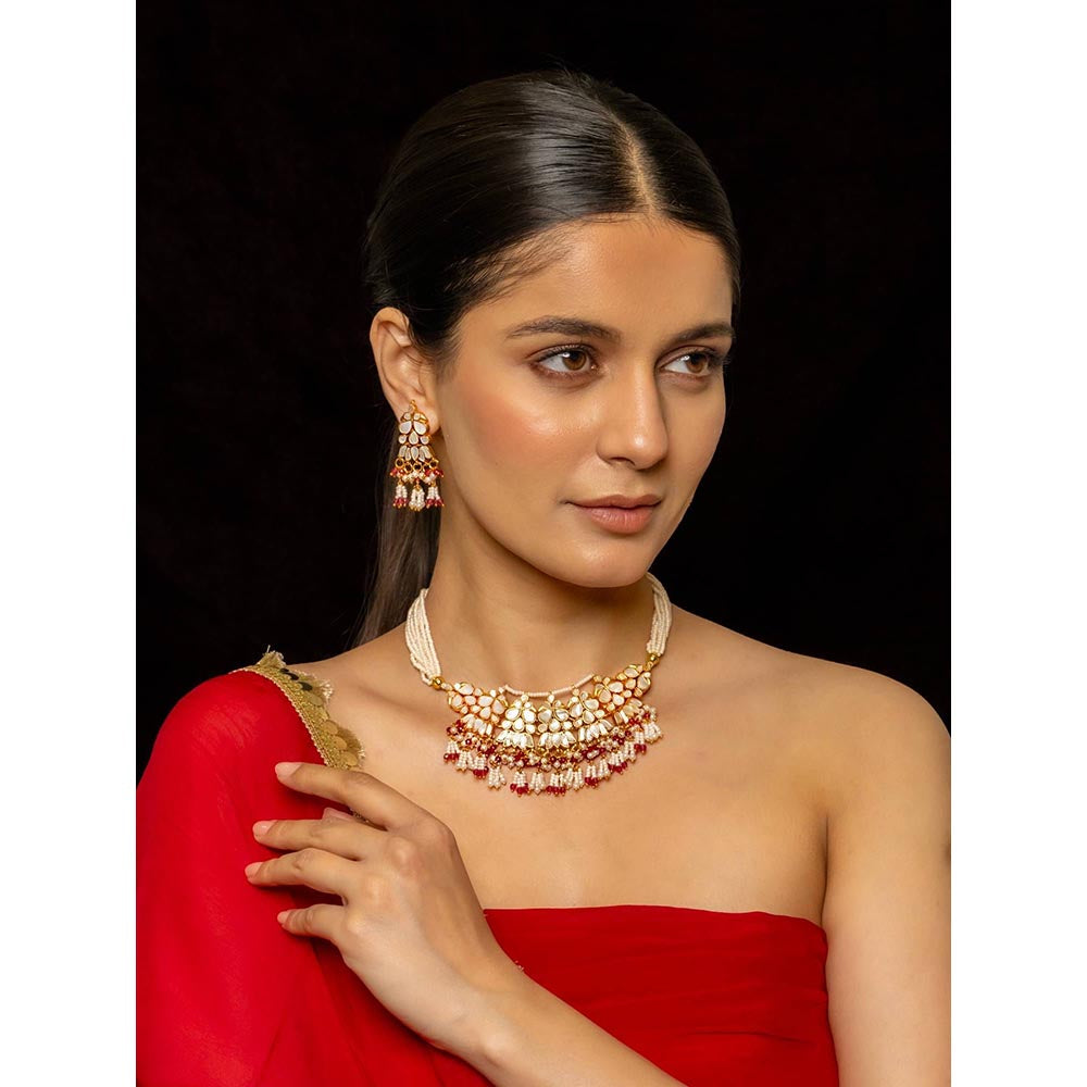 Shlok Jewels Hiranyavarna Choker & Earring Set