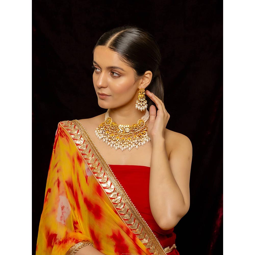 Shlok Jewels Manikarnika Necklace & Earring Set
