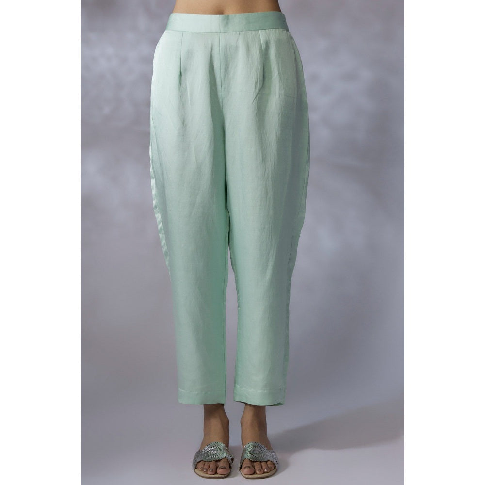 Shreeka Green Embroidered A-Line Kurta with Pant and Dupatta (Set of 3)