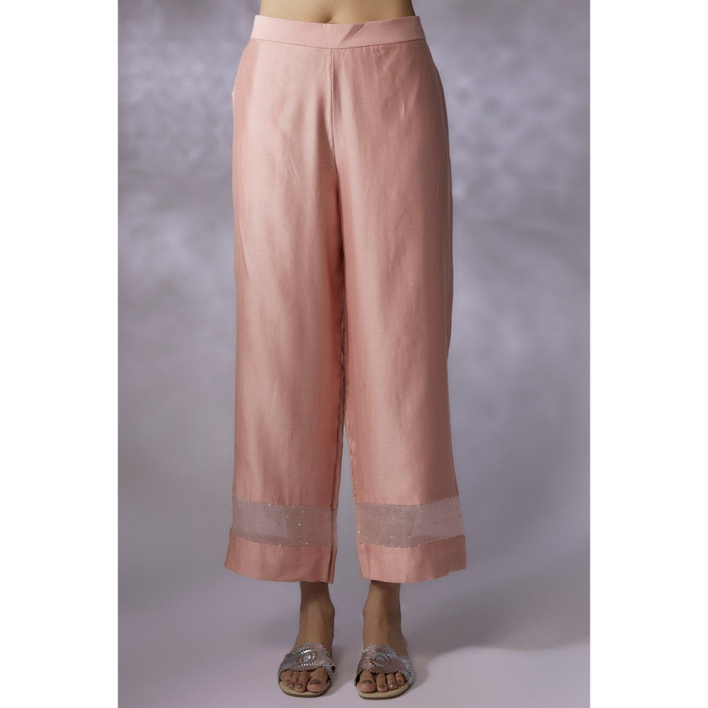 Shreeka Pink Embroidered Kurta with Palazzo and Dupatta (Set of 3)