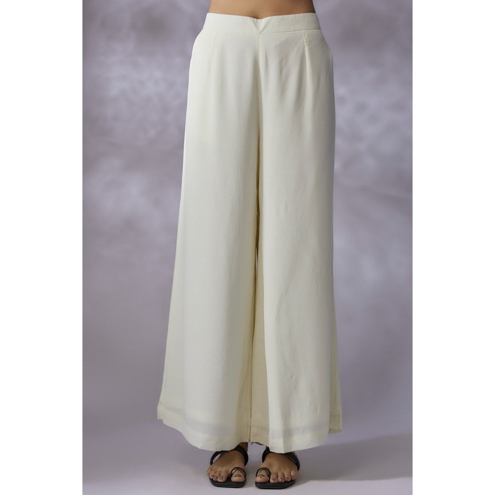 Shreeka Ivory Embroidered Kurta with Palazzo and Dupatta (Set of 3)