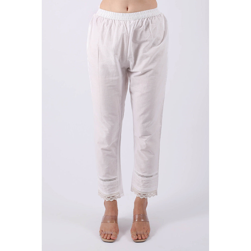 SHRUTI GOYAL White Embroidered Kurta with Pant and Dupatta (Set of 3)