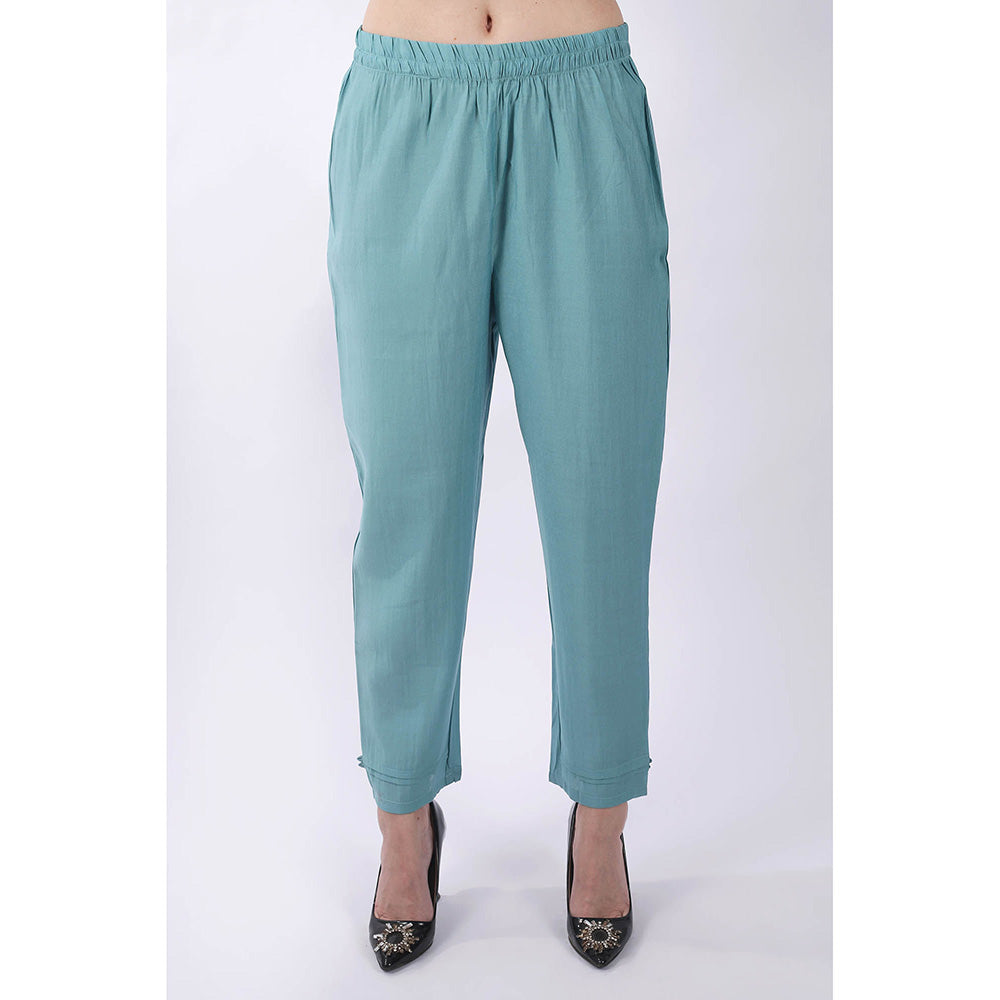 SHRUTI GOYAL Blue Embroidered Kurta with Pant and Dupatta (Set of 3)