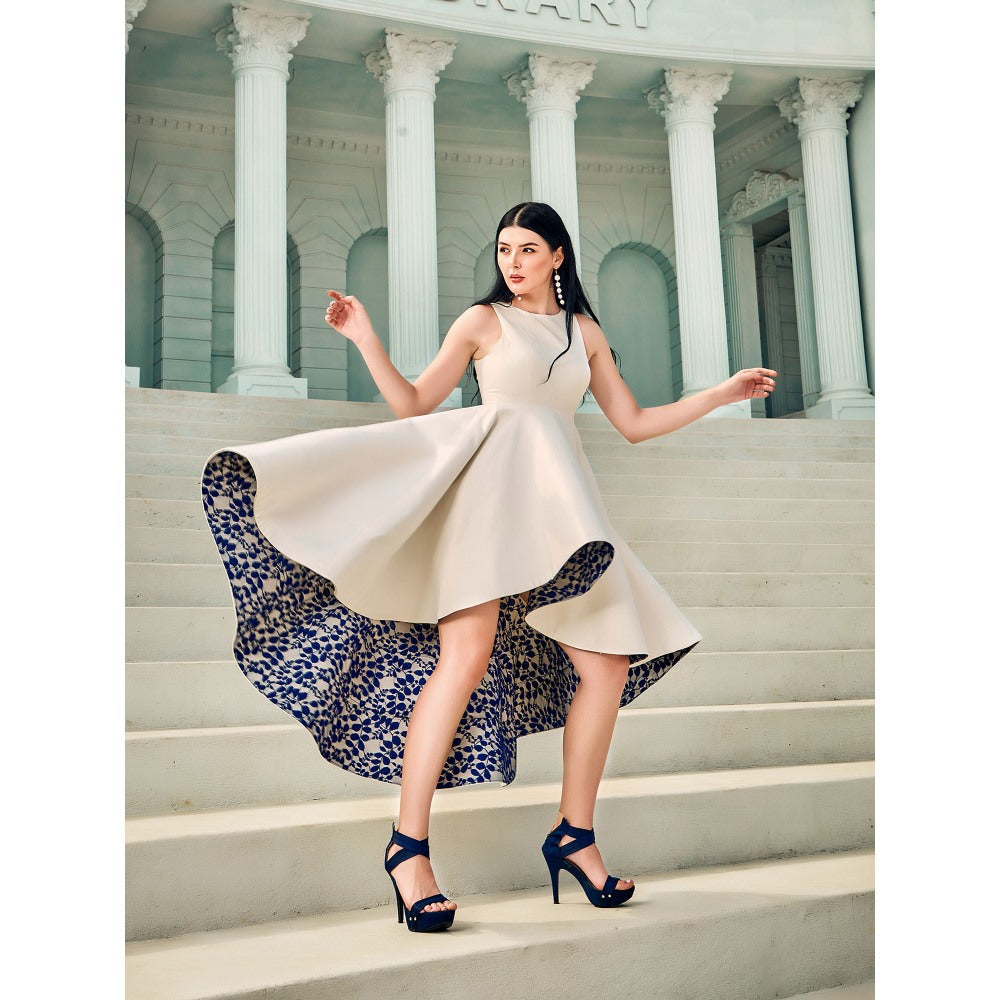 Shriya Dahlia Beige High Low Dress