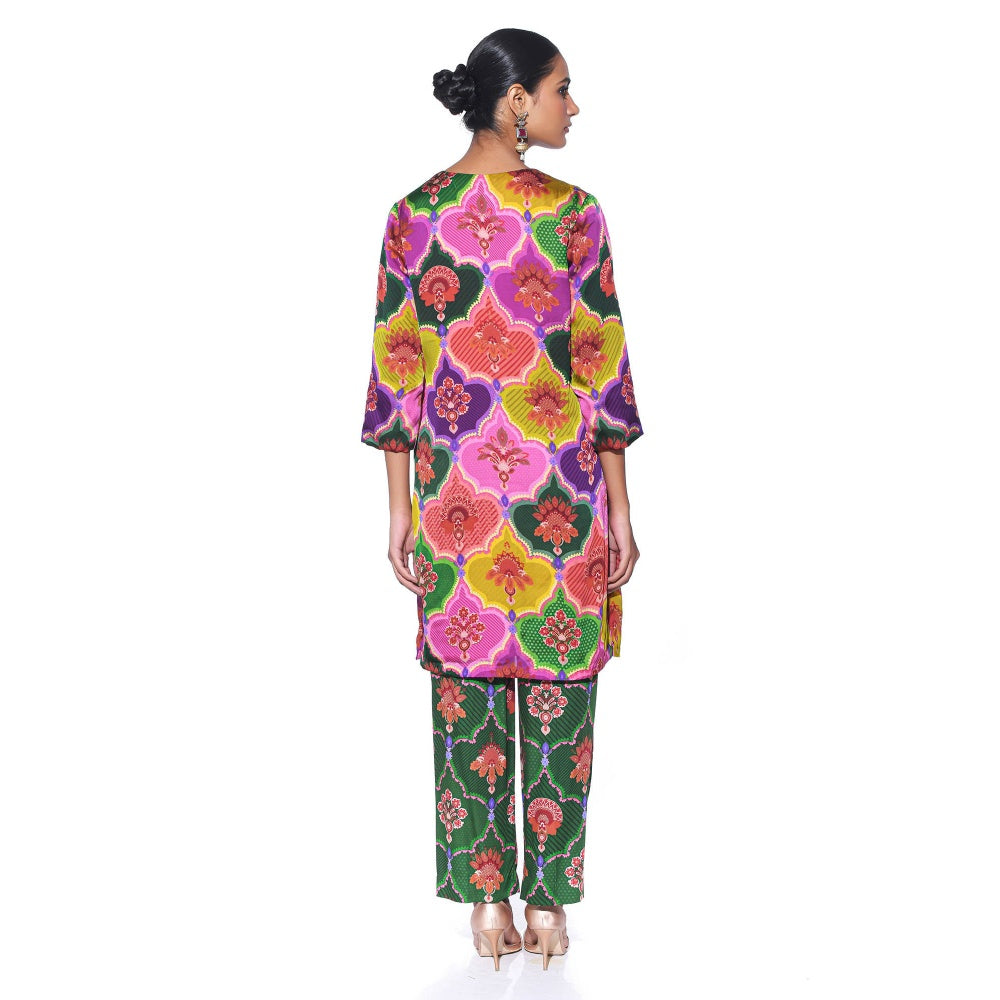 Siddhartha Bansal Multi Color Floral Co-ord (Set of 2)