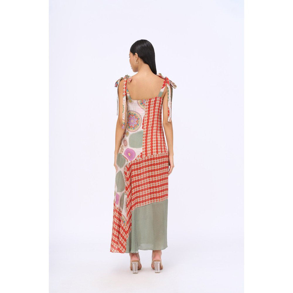 Siddhartha Bansal Orange Printed Vouge Dress
