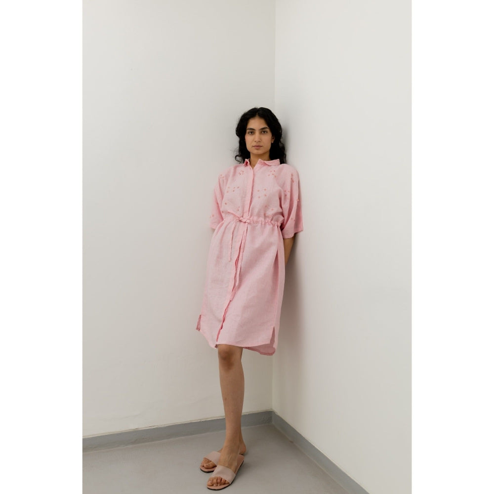 Silai Studio Bubblegum Pink Shirt Knee Length Dress