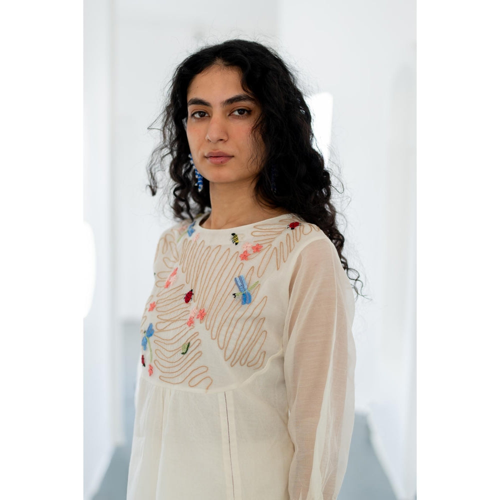Silai Studio Morning Garden Chanderi Kurta