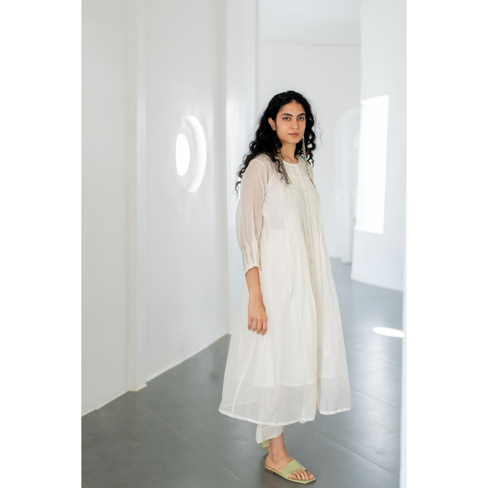 Silai Studio Dewy Mist Pleated Kurta with Inner (Set of 2)