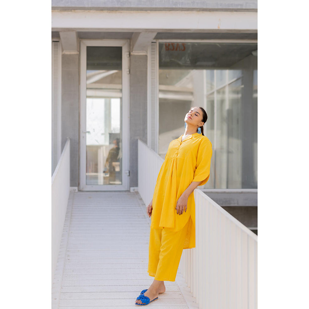 Silai Studio Sunflower Yellow Solid Co-Ord (Set of 2)