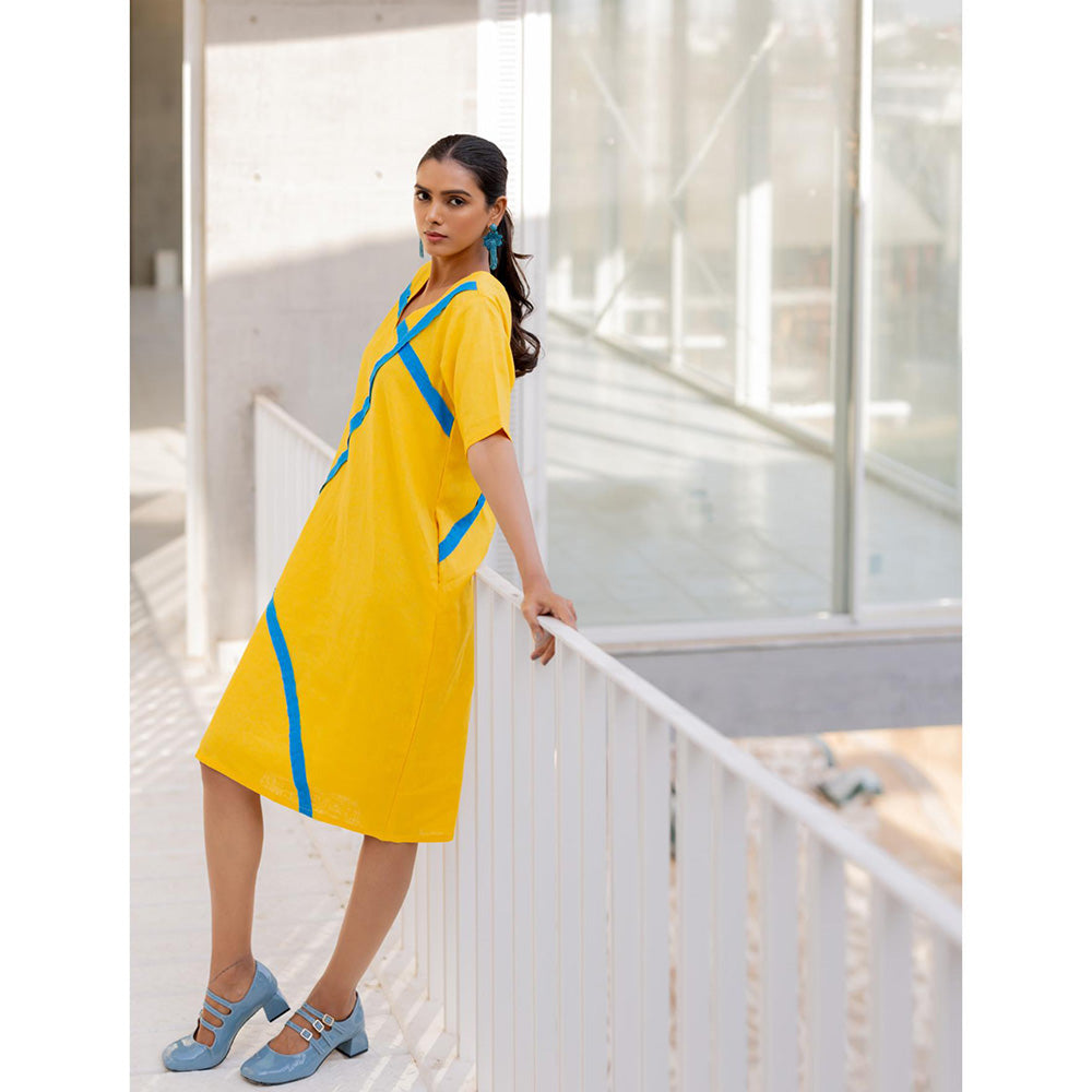 Silai Studio Yellow Sunbeam Solid Dress