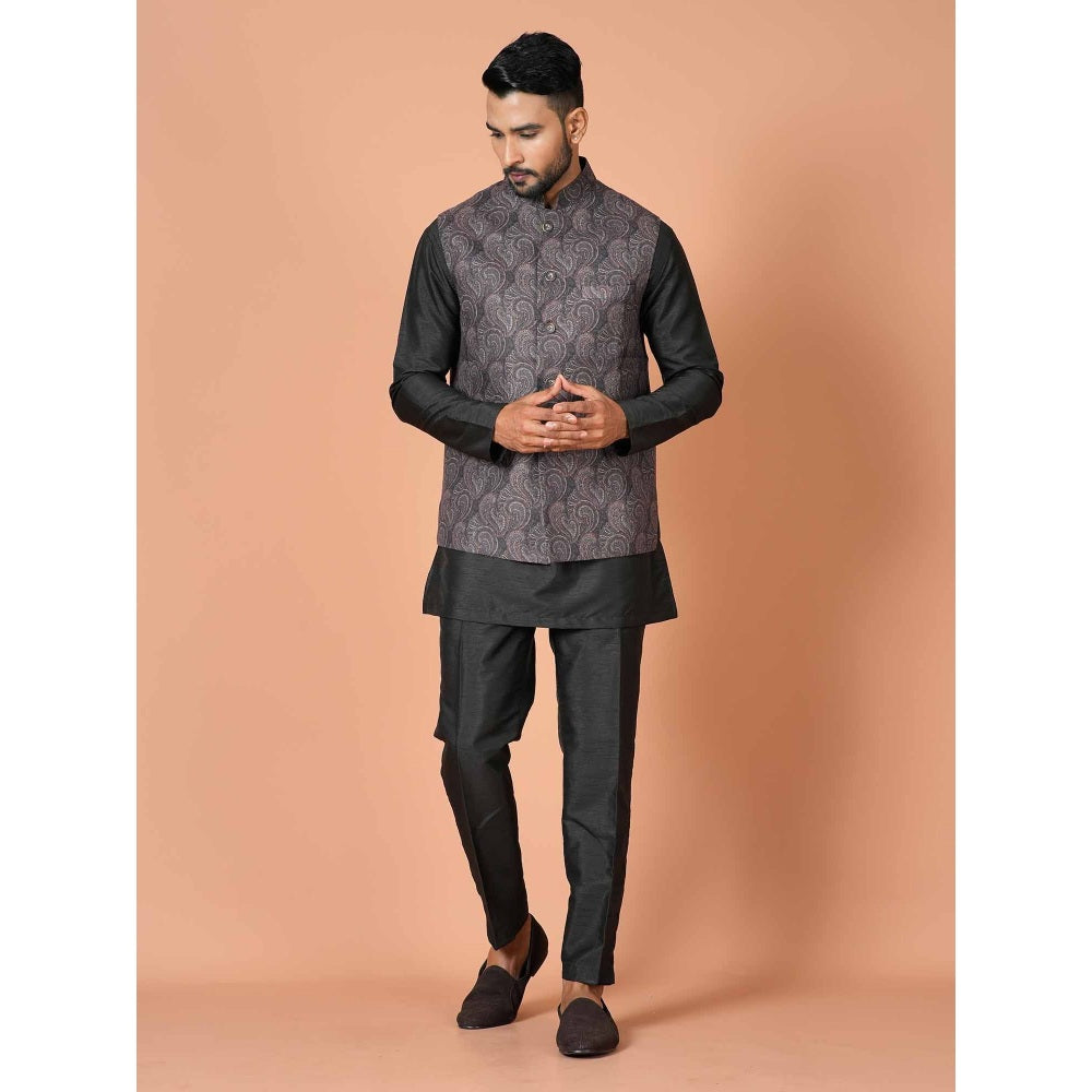 Simaaya Grey Premium Quality Linen Blend Made Nehru Jacket