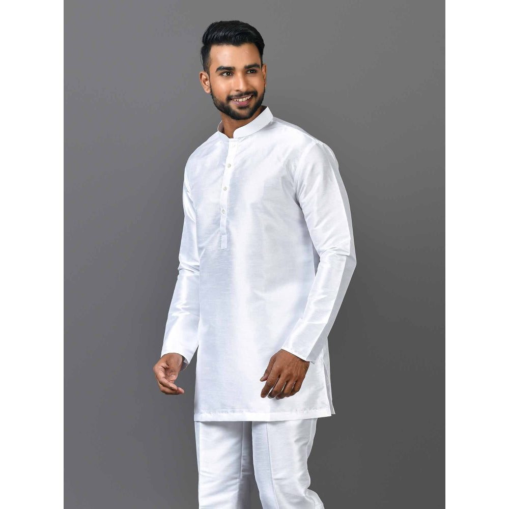 Simaaya White Premium Quality Satin Made Short Kurta