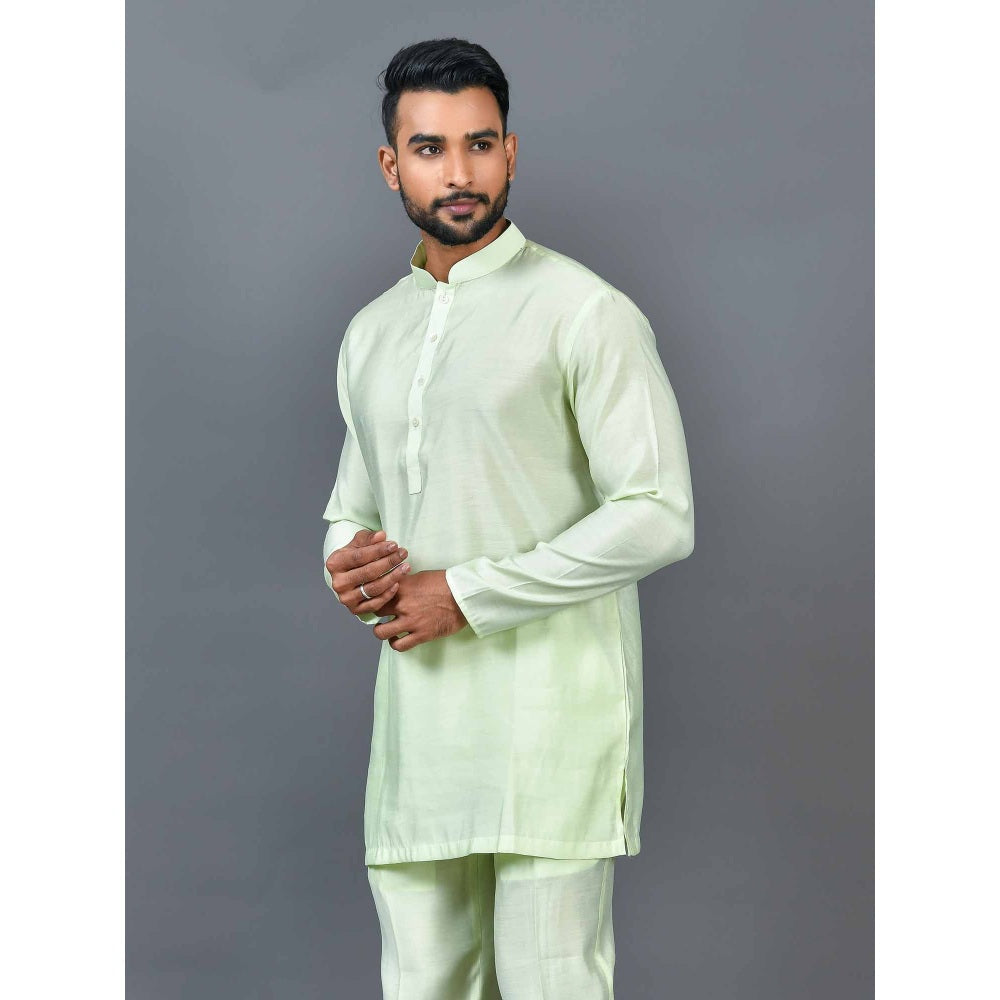 Simaaya Green Premium Quality Silk Made Short Kurta