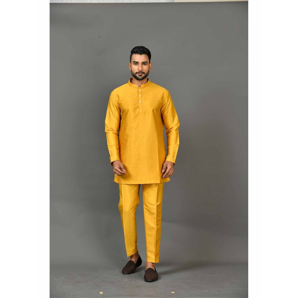 Simaaya Yellow Premium Quality Silk Made Short Kurta