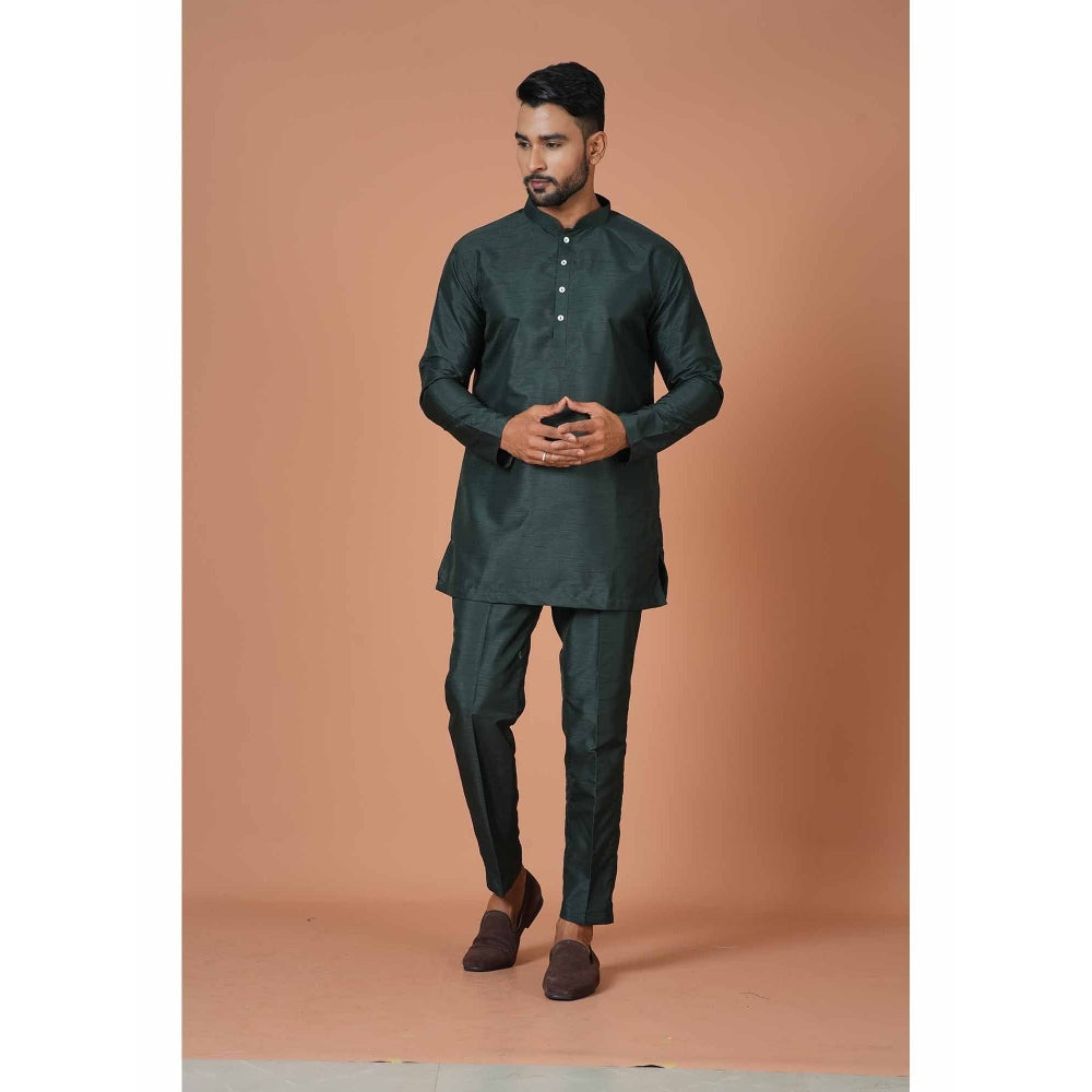 Simaaya Green Premium Quality Silk Made Short Kurta