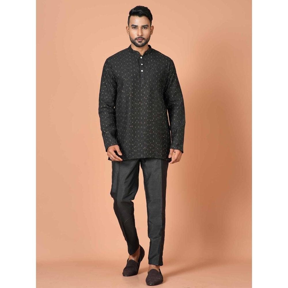 Simaaya Black Premium Quality Cotton Made Short Kurta