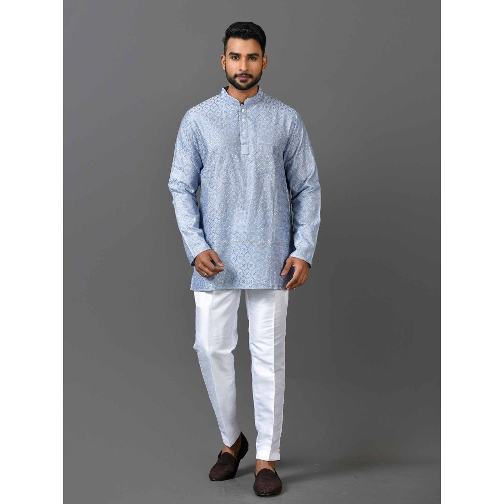 Simaaya Blue Premium Quality Silk Made Short Kurta