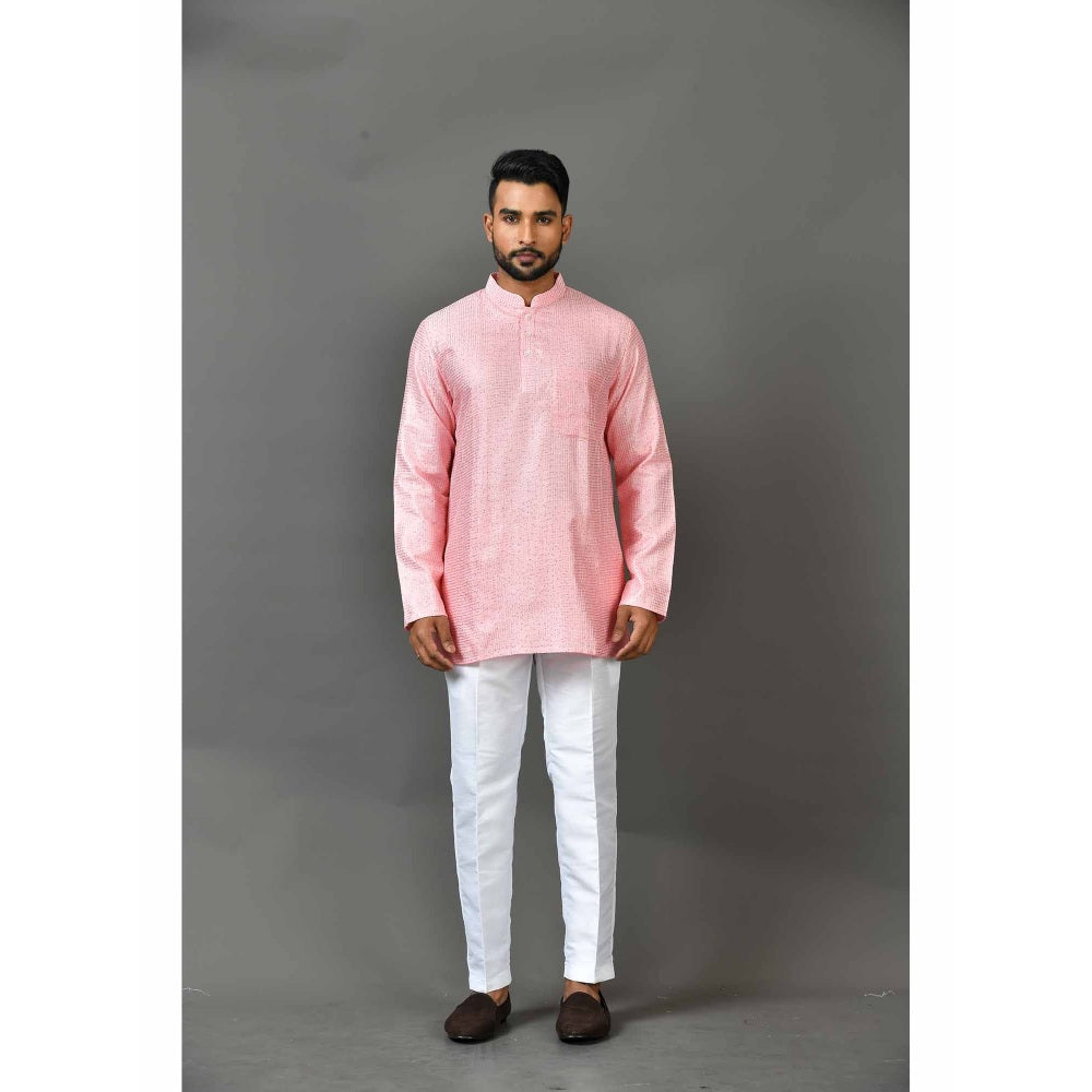 Simaaya Pink Premium Quality Silk Made Short Kurta