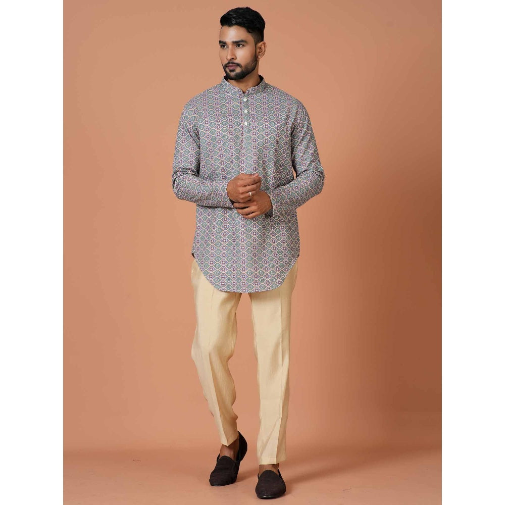 Simaaya Blue Premium Quality Silk Made Short Kurta