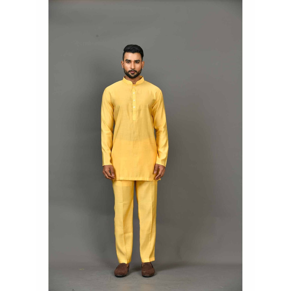 Simaaya Yellow Premium Quality Cotton Made Short Kurta