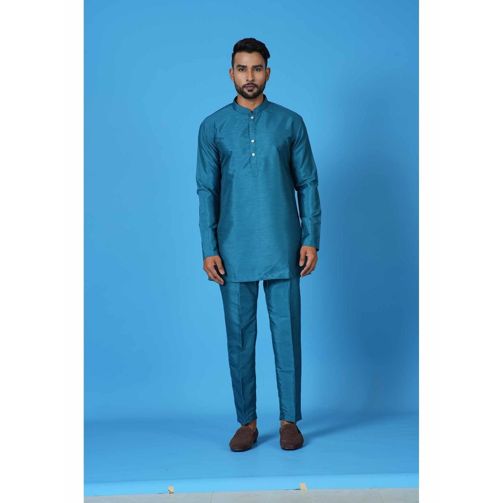Simaaya Blue Premium Quality Silk Made Short Kurta