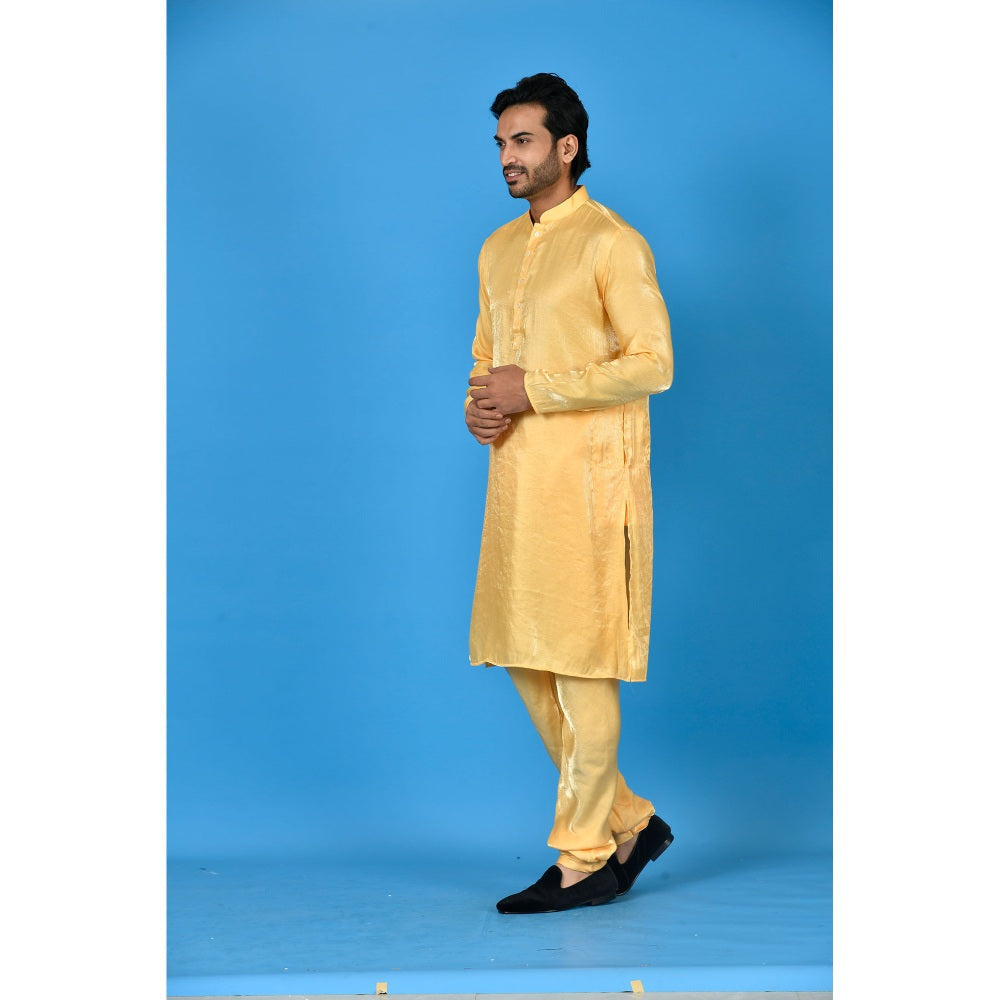Simaaya Yellow Premium Quality Satin Made Kurta for Men