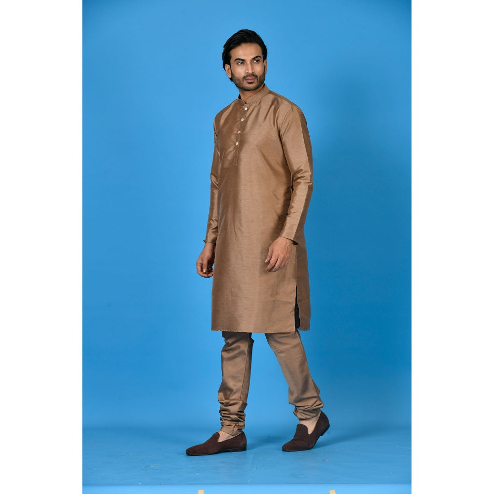 Simaaya Brown Premium Quality Silk Made Kurta for Men