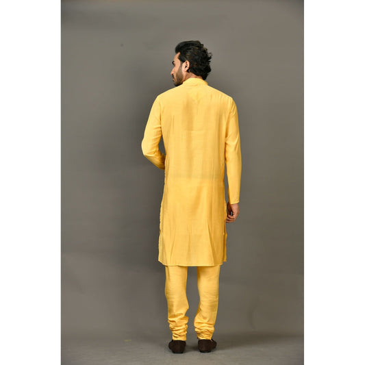 Simaaya Mustard Premium Quality Cotton Silk Made Kurta for Men