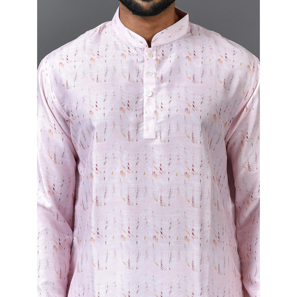 Simaaya Pink Premium Quality Silk Made Short Kurta for Men