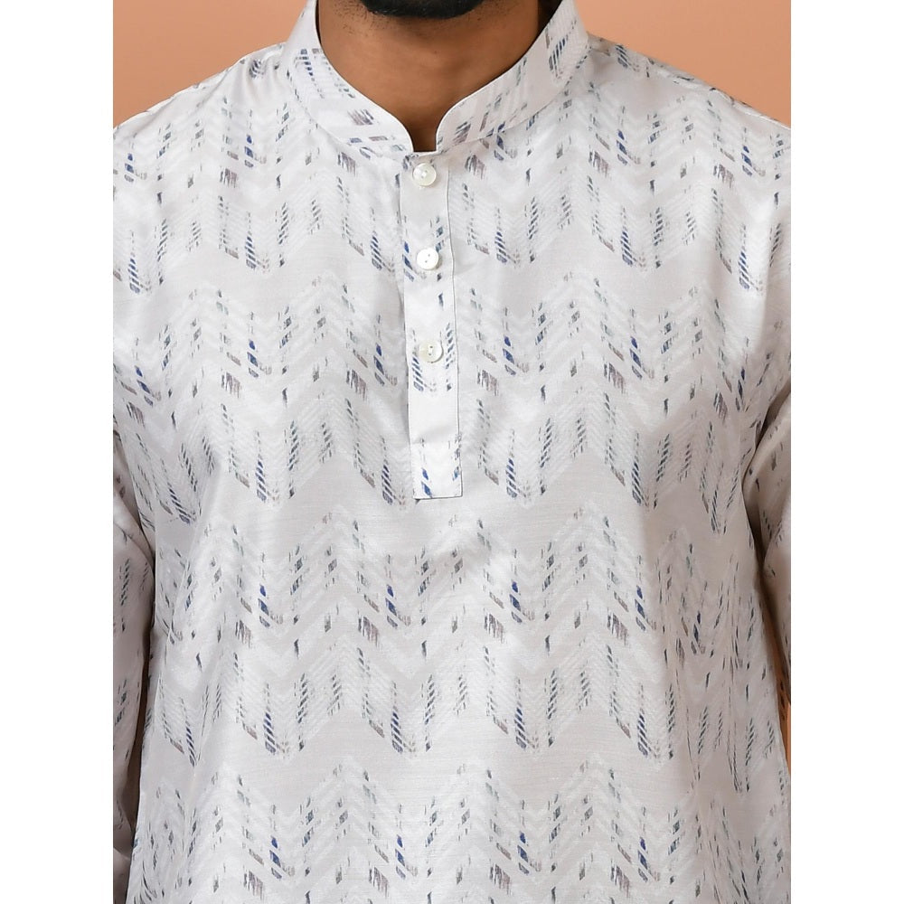 Simaaya White Premium Quality Silk Made Short Kurta for Men