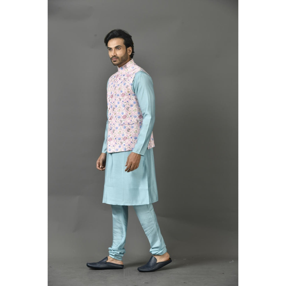 Simaaya Premium Quality Silk Made Nehru Jackets for Men- Pink