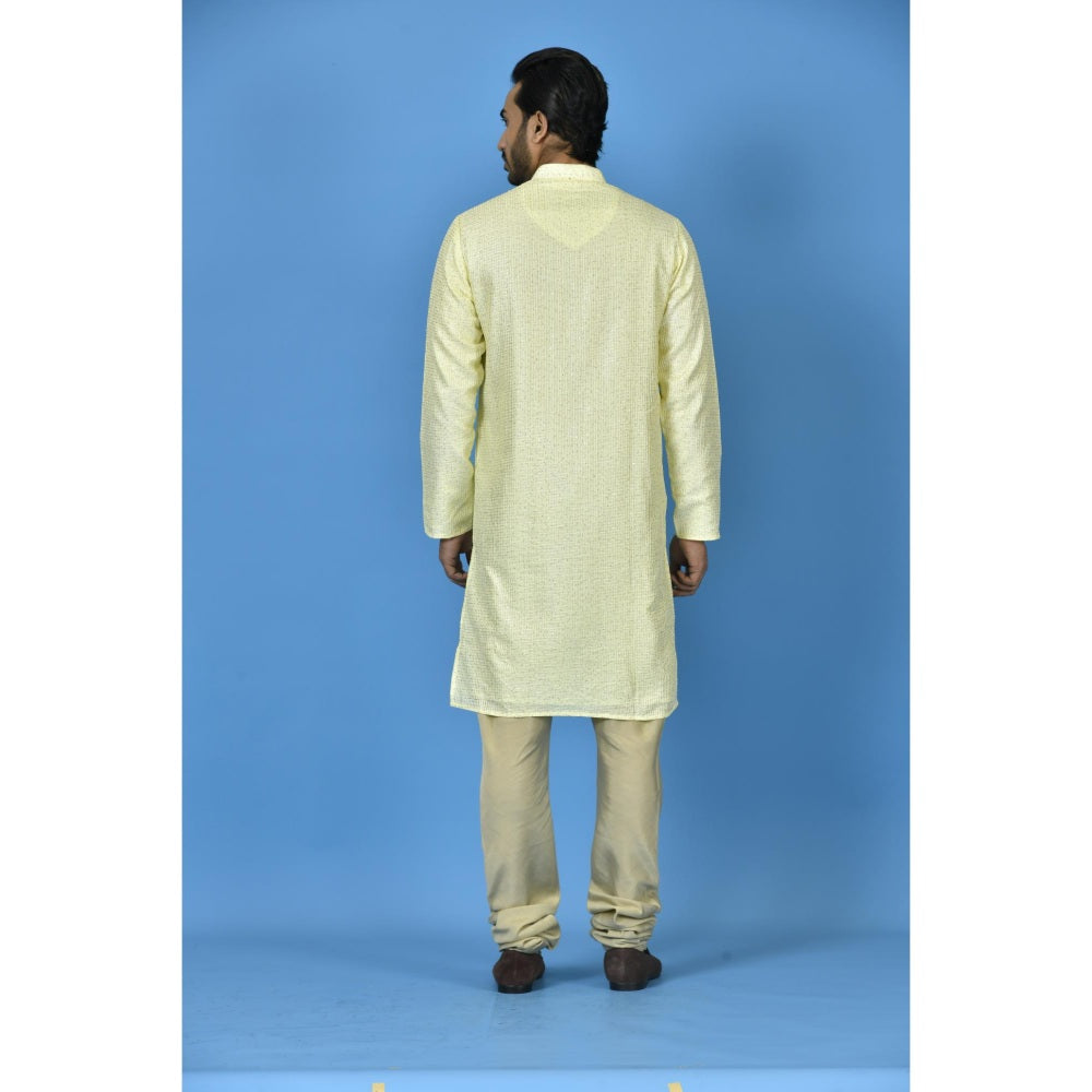 Simaaya Premium Quality Silk Made Kurta For Men- Yellow