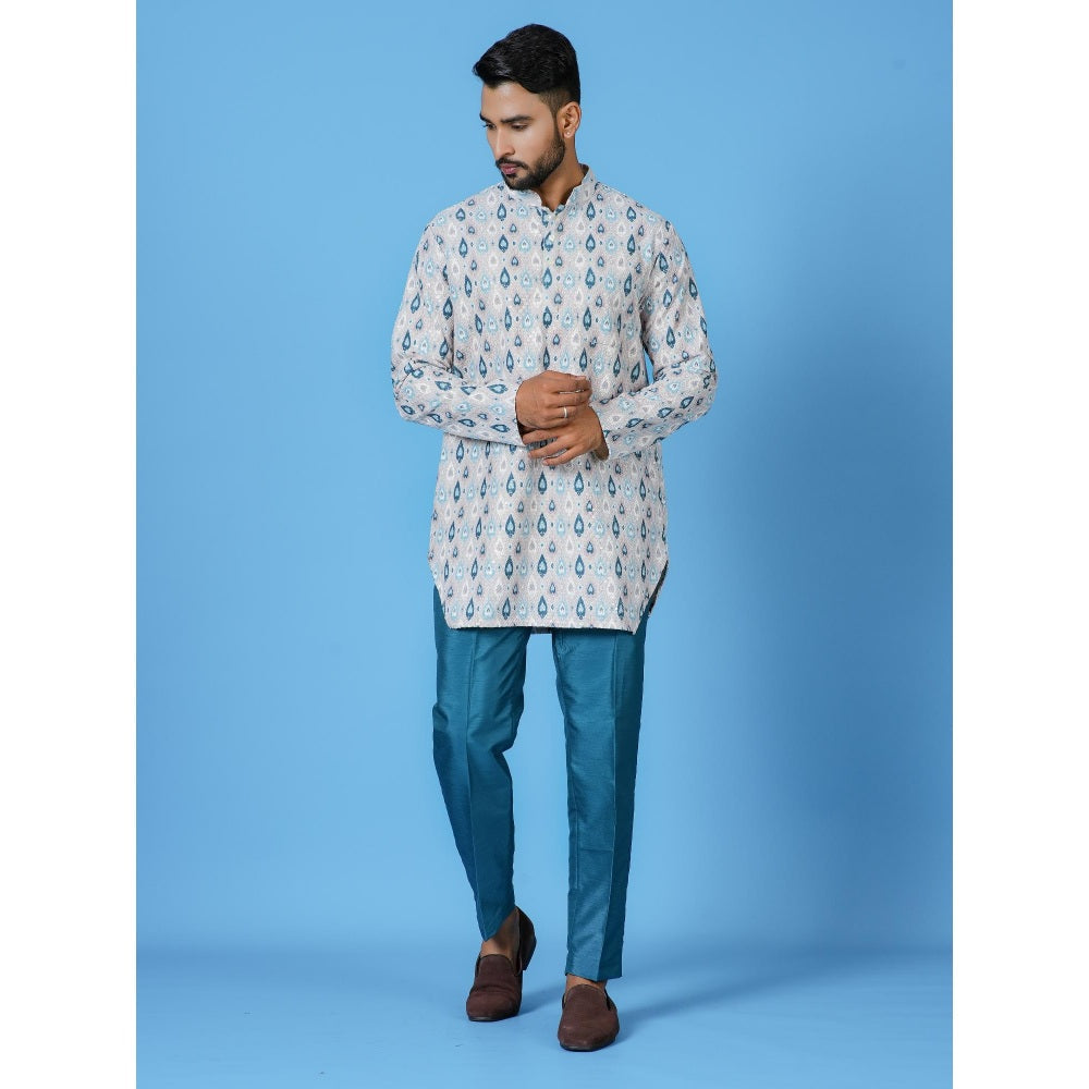 Simaaya Premium Quality Cotton Silk Made Kurta For Men- Blue