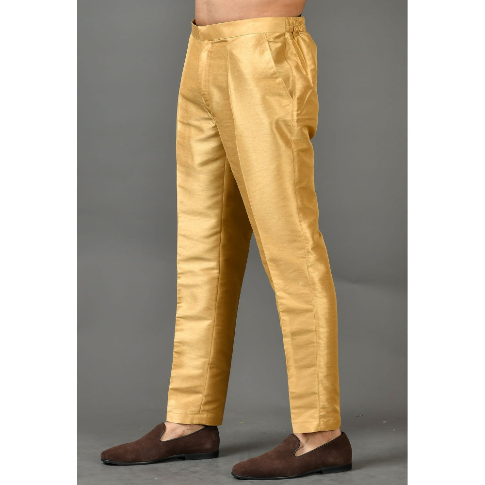 Simaaya Premium Quality Silk Made Bottoms for Men- Golden
