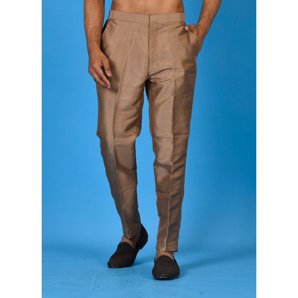 Simaaya Premium Quality Silk Made Bottoms for Men- Brown