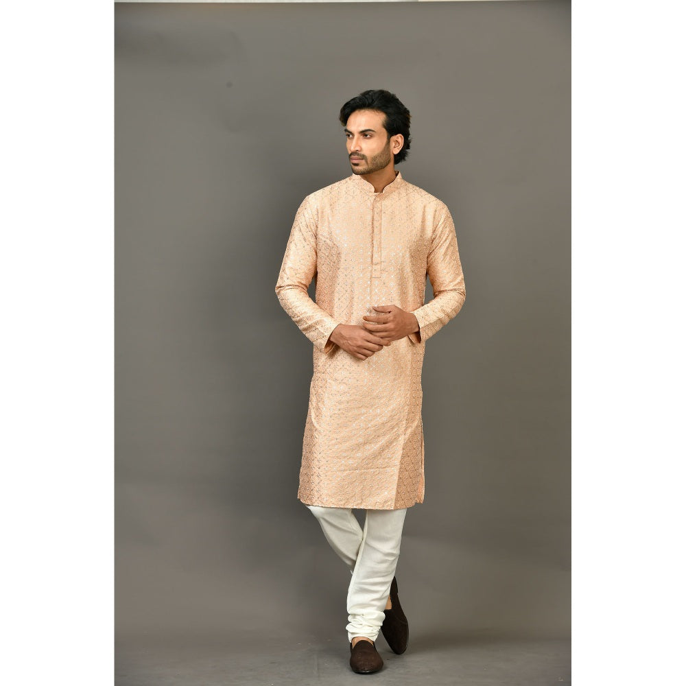 Simaaya Premium Quality Silk Made Kurtas for Men- Beige